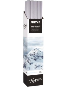 EXP 30 rollos papel kraft verjurado 1x3m color blanco nieve