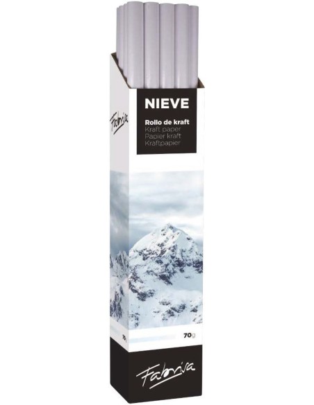 EXP 30 rollos papel kraft verjurado 1x3m color blanco nieve