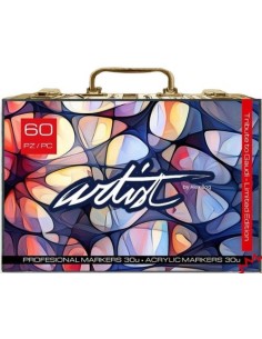 Maletin 60 rotuladores acrylicos alcohol markers serie artist