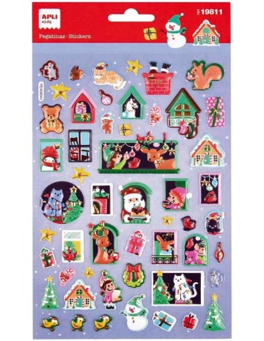 BOLSA 1 HOJA PEGATINAS NAVIDAD ADVIENTO CASA