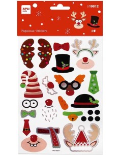 BOLSA 2 HOJAS PEGATINAS NAVIDAD CONTRUCCION NAVIDAD