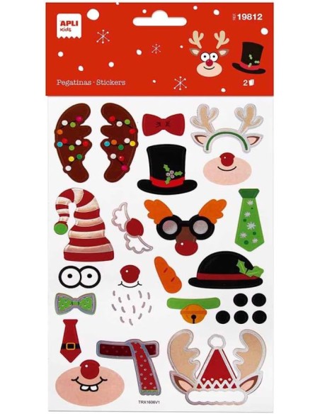 BOLSA 2 HOJAS PEGATINAS NAVIDAD CONTRUCCION NAVIDAD