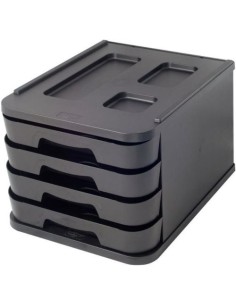FICHERO CON 4 CAJONES DE SOBREMESA NEGRO RECYLINE