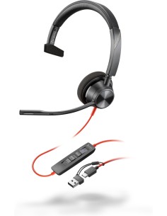Auriculares monoaurales Blackwire 3310 con certificación Microsoft Teams USB-C + Adaptador USB-C/A