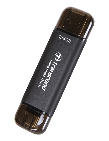 ESD310C Tecnología Thunderbolt (Rayo) 128 GB USB Type-A / USB Type-C USB 3.2 Gen 2x2 Negro
