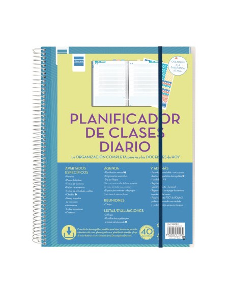 PLANIFICADOR DE CLASES DOCENTE 230X310 1 DÍA PÁGINA FINOCAM 5341000