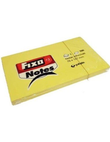 PACK 12 TACOS NOTAS ADHESIVAS 76X127MM FIXO AMARILLO
