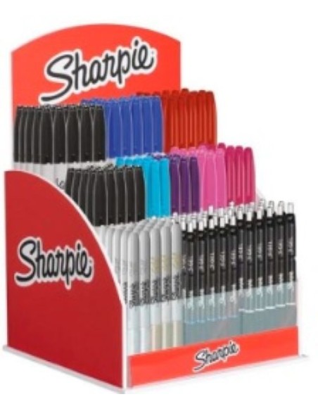 Expositor sobremesa 120 rotuladores sharpie permanente 24 boligrafos gel