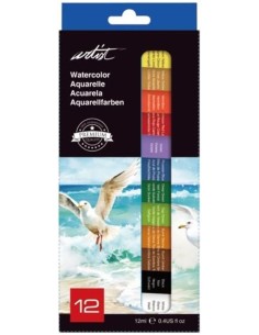 Caja 12 tubos acuarela 12ml artist colores surtidos