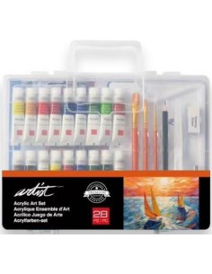 Maletin iniciacion pintura acrilica Artist con 28 piezas