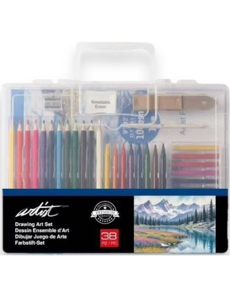 Maletin iniciacion dibujo artistico a color artist con 38 piezas