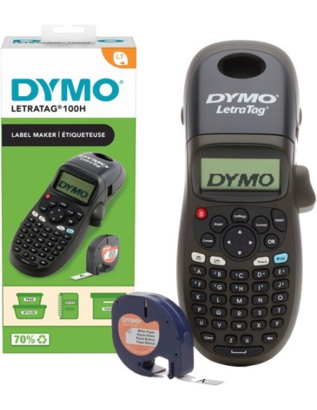 ROTULADORA DYMO LETRATAG BLACK LT 100H CINTA PAPEL