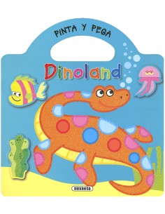 Dinoland verde pega y colorea