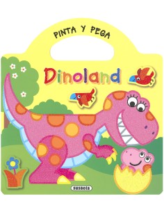 Dinoland amarillo pega y colorea