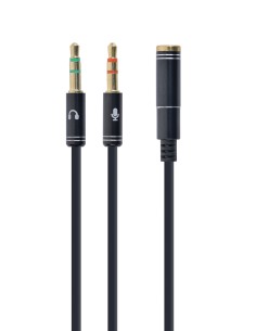 !Adapter audio stereo 3.5mm mini Jack/4PIN/ cable de audio 0,2 m 3,5mm 2 x 3.5mm Negro