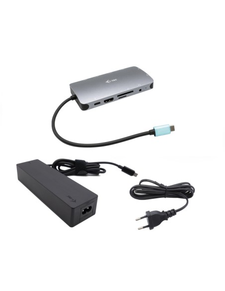 Metal USB-C Nano Dock HDMI/VGA with LAN + Charger 100W