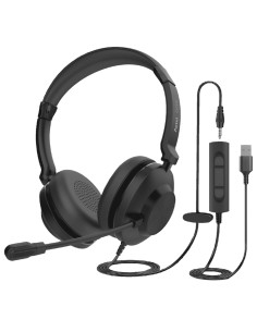 AXH-ONEUCD-35 auricular y casco Auriculares Alámbrico Diadema Oficina/Centro de llamadas USB tipo A Negro