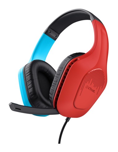 GXT 416S Zirox Auriculares Alámbrico Diadema Juego Negro, Cian, Rojo