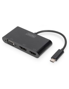 Adaptador de monitor triple USB-C 3 en 1 (HDMI, DP, VGA)