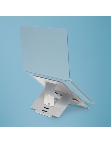 Soporte para portátil R-Go Riser Flexible, elevador plegable ajustable para portátil, ergonómico, aluminio Hylite, plata