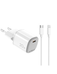 UPTC1USBC20WCTL cargador de dispositivo móvil Cámara digital, Micrófono, Smartphone, Reloj inteligente, Tableta, Teléfono Blanco