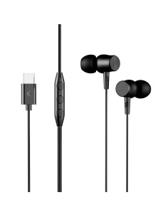 Auriculares con cable , USB-C, 120cm Compatible Android + iPhone 15 y post., Llamadas, Botón multifunción, Negro