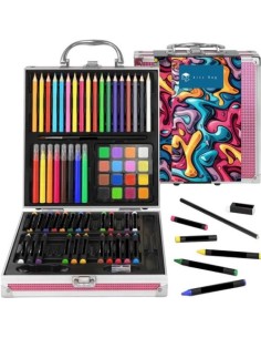 Maleta aluminio art studio artis con 75 piezas