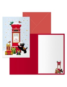 PACK 6 TARJETA DE FELICITACION NAVIDAD MODELO BUZON