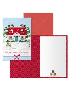 PACK 6 TARJETA DE FELICITACION NAVIDAD MODELO HOME