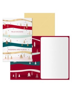 PACK 6 TARJETA DE FELICITACION NAVIDAD MODELO GROBE