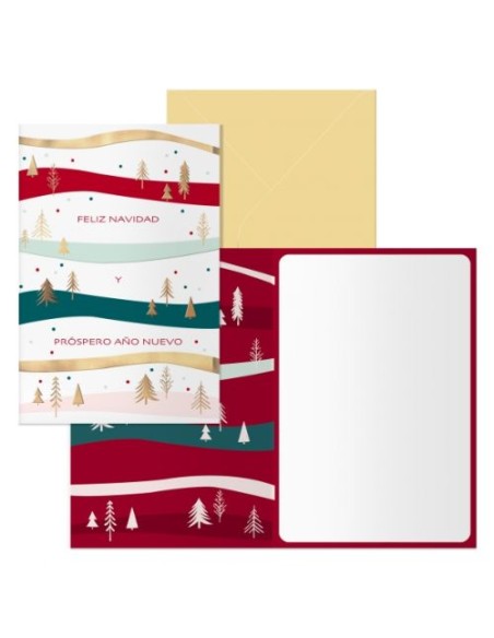 PACK 6 TARJETA DE FELICITACION NAVIDAD MODELO GROBE