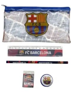 PORTATODO CON MATERIAL ESCOLAR FC BARCELONA