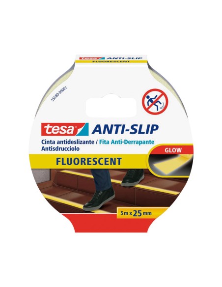 CINTA ANTIDESLIZANTE TESA 5MX25MM FLUORESCENTE