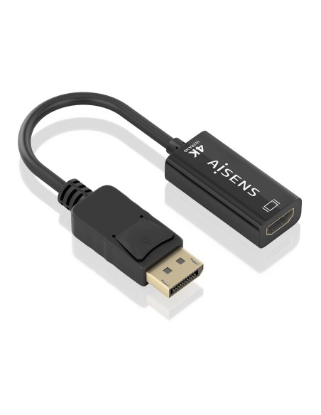 Conversor DisplayPort a HDMI 4K@60Hz, DP/M-HDMI/M, Negro, 15cm