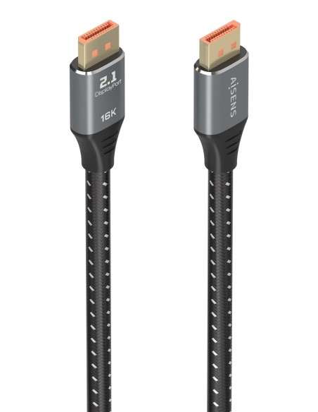 Cable DisplayPort V2.1 16K@60Hz 80 Gbps, DP/M-DP/M, Negro, 1.0m