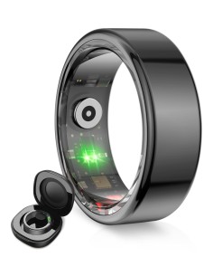 Anillo inteligente Saturn, Talla XL, Aut. 3 días, Actividad y Salud, Monitor Sueño, 5ATM, Negro