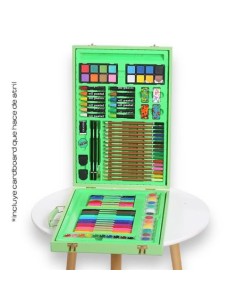 Maleta art studio artist con 100 piezas color verde
