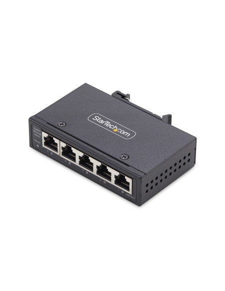 Switch Ethernet Industrial de 5 Puertos no Gestionado IP30 - Ethernet 100/1000 - Montaje en Pared o Carril DIN - IP30 - -40C-75C
