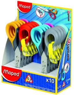 EXP 10 TIJERA ESCOLAR SENSOFT 13CM ZURDOS