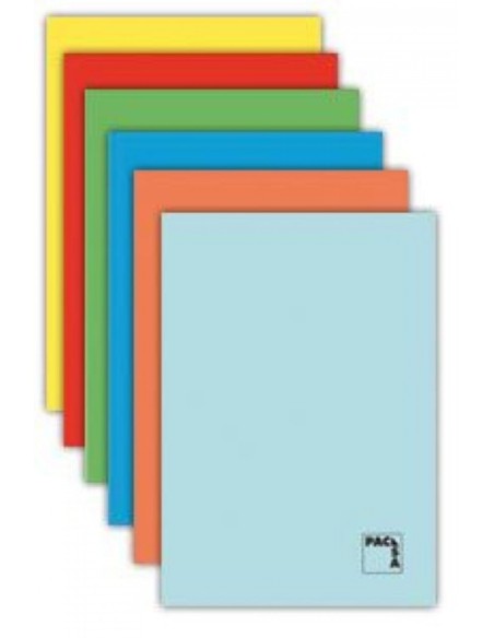 Paq 10 libreta a4 48h 70g cuadricula 5x5 c m tapa gofrada colores surtidos pacsa
