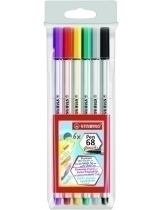 ROTUL.STABILO PEN 68  BRUSH BL.6