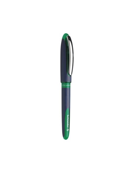 One Business Bolígrafo retráctil con clip Verde 183004 - Pack de 10 unidades