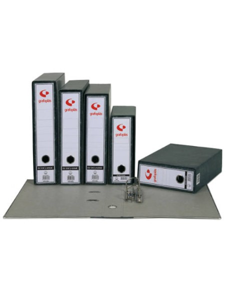 FUNDA ARCHIVADOR JASPEADO NEGRO 1/4 NATURAL LOMO ANCHO 226X241X82 GRAFOPLAS 7140000