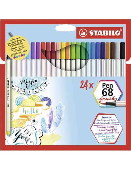 Pen 68 brush rotulador Multicolor 24 pieza(s)