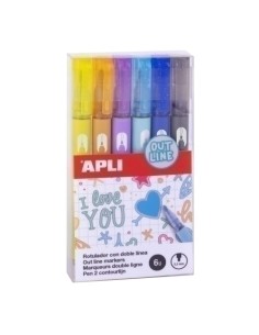 ROTUL.APLI DOBLE LINEA METALIZ. C/6 SURT