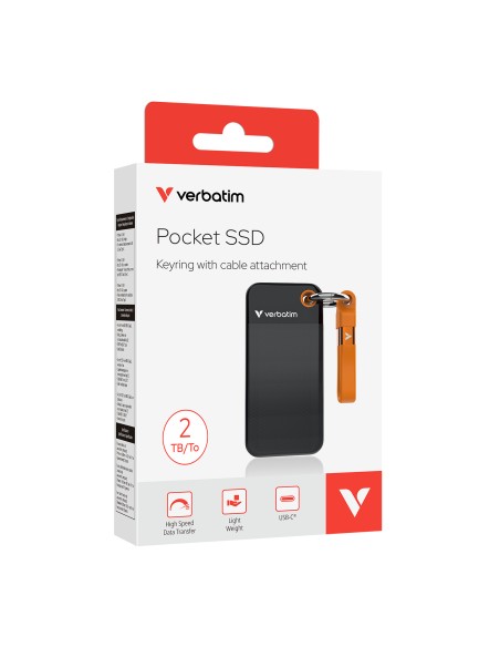 Pocket SSD 2 TB USB Tipo C 3.2 Gen 2 (3.1 Gen 2) Negro, Naranja
