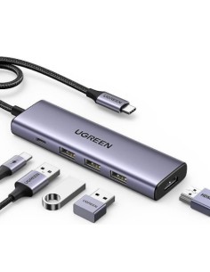 15596 base para portátil y replicador de puertos Alámbrico USB 3.2 Gen 1 (3.1 Gen 1) Type-A + Type-C Aluminio