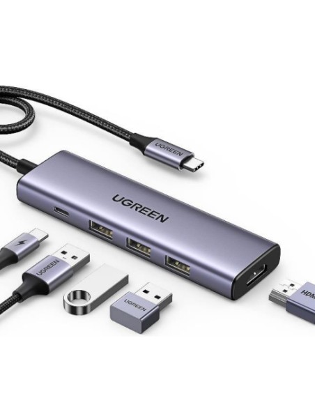 15596 base para portátil y replicador de puertos Alámbrico USB 3.2 Gen 1 (3.1 Gen 1) Type-A + Type-C Aluminio