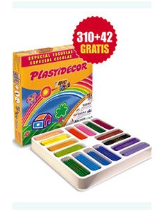 CAJA 352 CERAS PLASTIDECOR BIC COLORES SURTIDOS