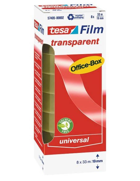 57405 cinta adhesiva 33 m Polipropileno (PP) Transparente 8 pieza(s)